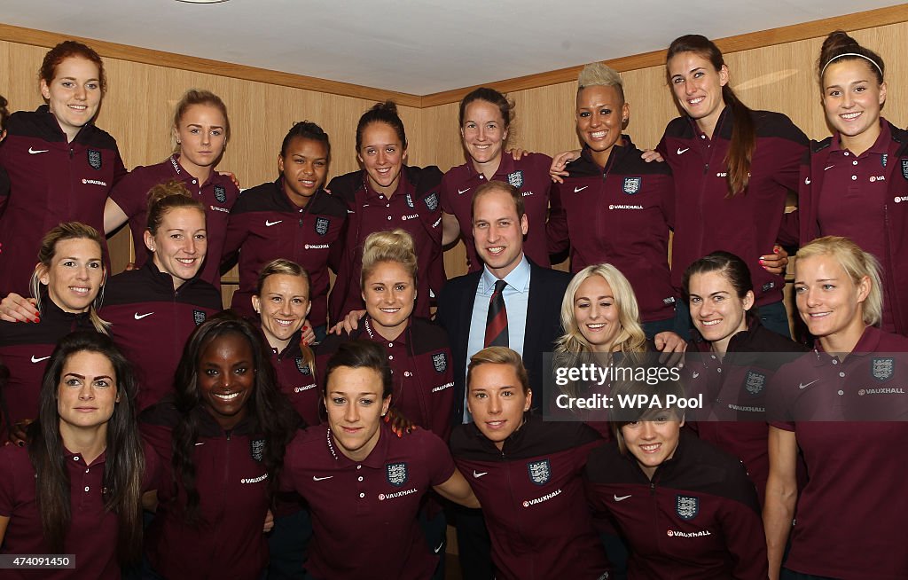 The Duke Of Cambridge Meets Women Team Ahead Of FIFA Women's World Cup 2015