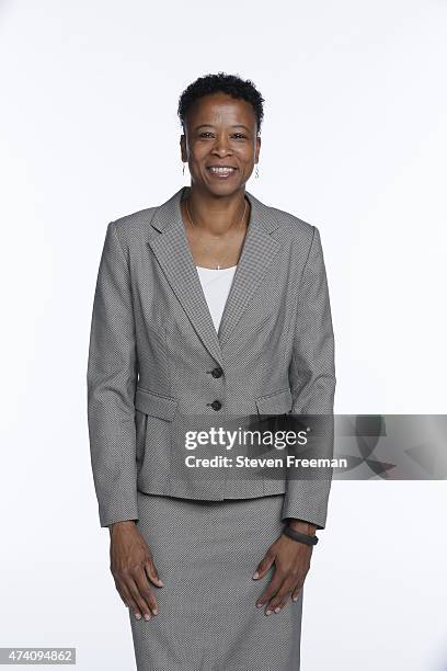 Uncasville, CT Assistant Coach, Jennifer Gillom of the Connecticut Sun poses for portraits at WNBA Media Day Mohegan Sun on May 19, 2015 in New York,...