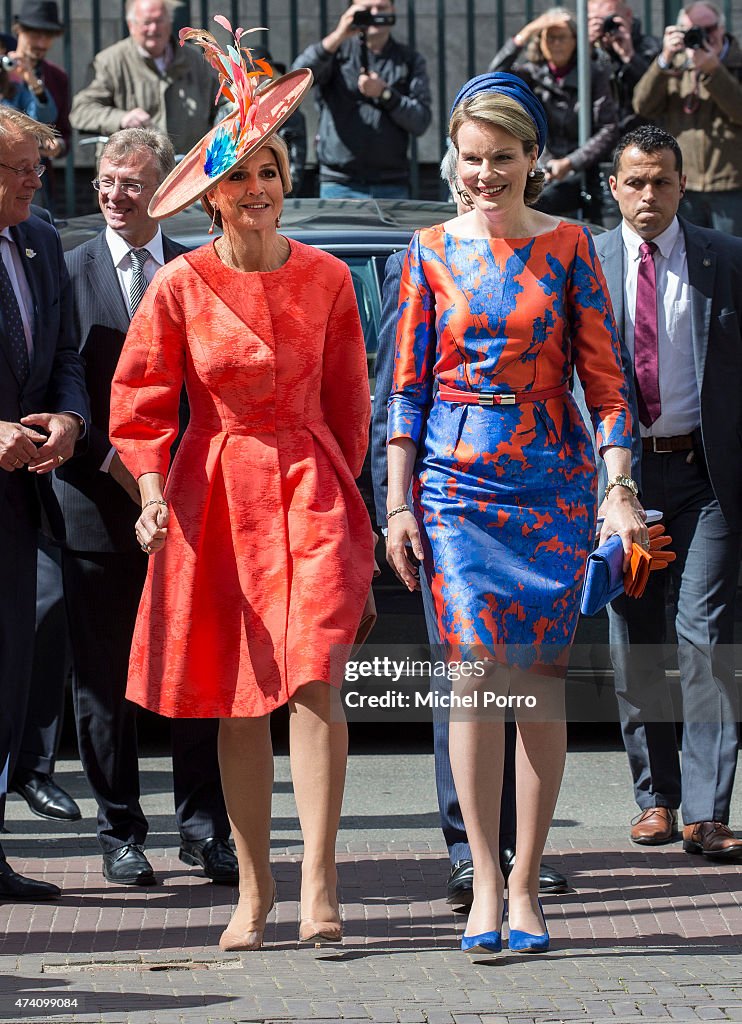 Queen Maxima of The Netherlands and Queen Mathilde of Belgium Open Sculpture Exhibition Vormidable