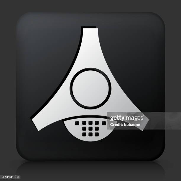 schwarze rechteckige schaltfläche mit symbol'office sprechanlage - buzzer stock-grafiken, -clipart, -cartoons und -symbole