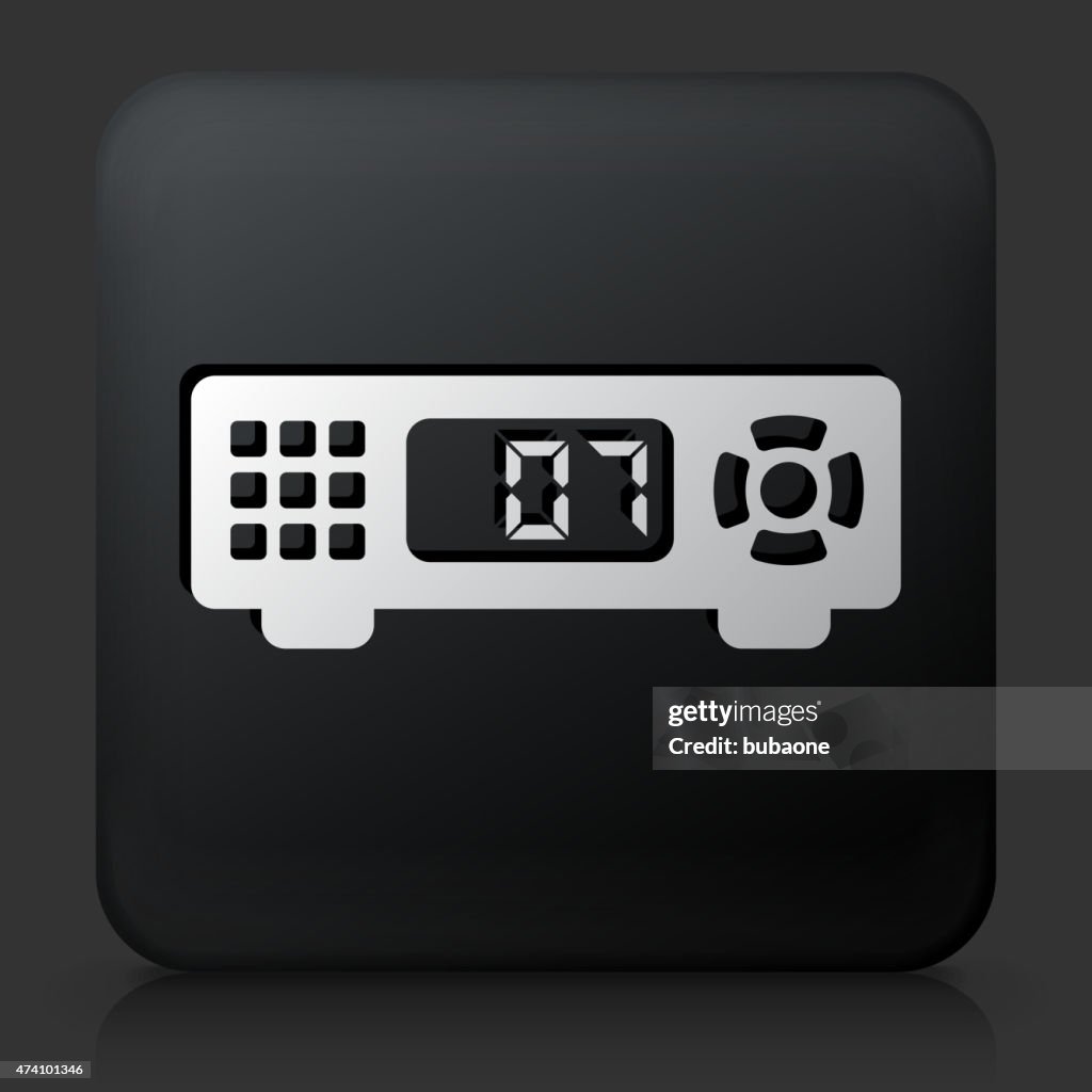 Black Square Button with Cable Box Icon