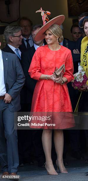 Queen Maxima of The Netherlands opens the sculpture exhibition Vormidable on May 20, 2015 in The Hague, Netherlands.