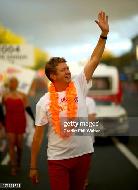 David Cunliffe Leader of the Labour Party takes part in the Auckland Pride Parade along Ponsonby Road on February 22, 2014 in Auckland, New Zealand....