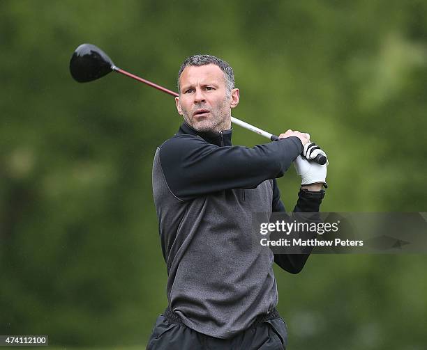 Assistant Manager Ryan Giggs of Manchester United takes part in the annual Manchester United golf day at Mere Golf Club on May 20, 2015 in Knutsford,...