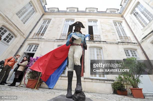 The sculpture of Toussaint Louverture , an Haitian revolutionary and separist general who died in captivity in France, created by Senegalese artist...