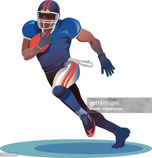 american football player running with the ball - gridiron - quarterback vector stock illustrations