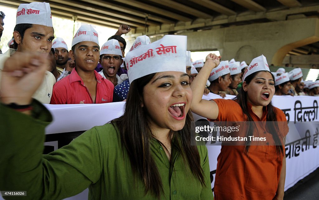 AAS Protest Against AAP Government In Delhi