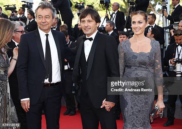 Guest, Leonardo Nascimento de Araujo and Anna Billo attend the Premiere of "Youth" during the 68th annual Cannes Film Festival on May 20, 2015 in...