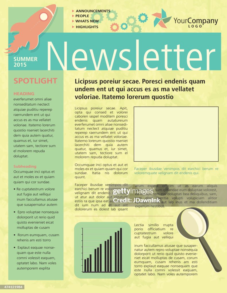 Newsletter Flyer.pdf Company Newsletter Design Flyer Template High-Res Vector Graphic ...