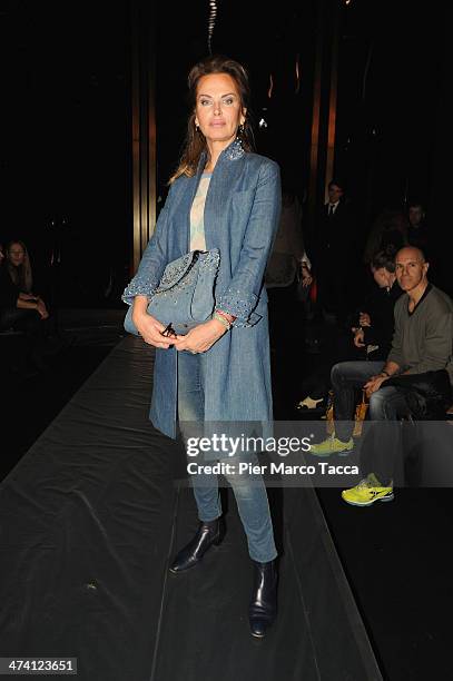 Dalila Di Lazzaro attends the Ermanno Scervino show as part of Milan Fashion Week Womenswear Autumn/Winter 2014 on February 22, 2014 in Milan, Italy.