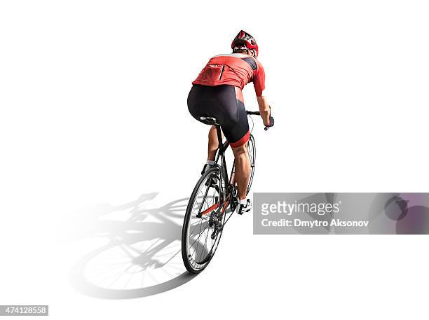 isolated athlete cyclists - bike wheel race stock pictures, royalty-free photos & images