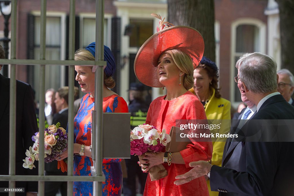 Queen Maxima of The Netherlands and Queen Mathilde of Belgium Open Sculpture Exhibition Vormidable