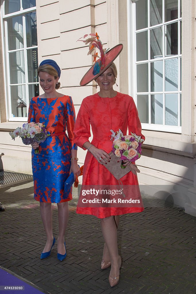 Queen Maxima of The Netherlands and Queen Mathilde of Belgium Open Sculpture Exhibition Vormidable