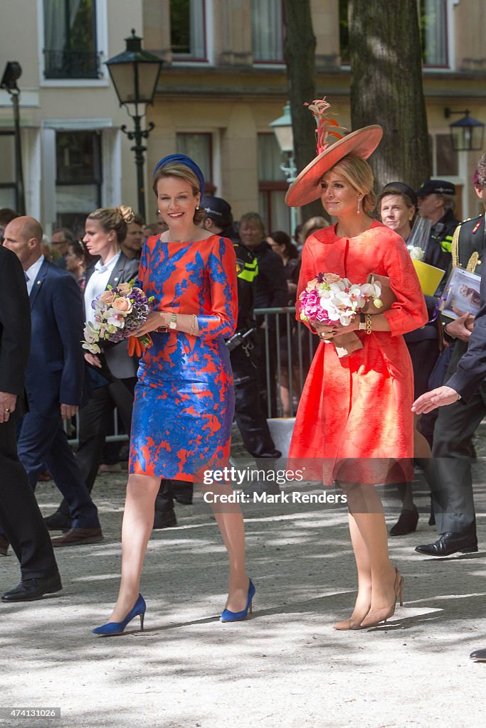 Queen Maxima of The Netherlands and Queen Mathilde of Belgium Open Sculpture Exhibition Vormidable