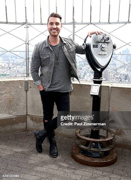 Nick Fradiani 'American Idol' winner visits The Empire State Building on May 20, 2015 in New York City.