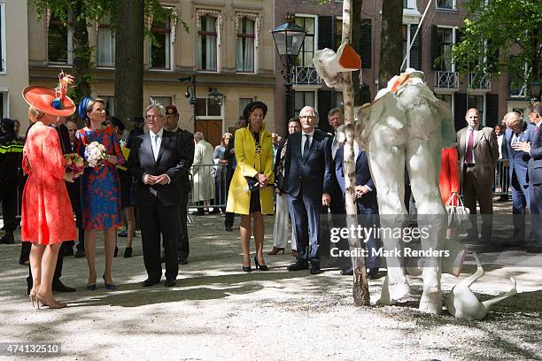 Queen Maxima of the Netherlands and Queen Mathilde of Belgium inaugurate the sculpture festival "Vormidable" on May 20, 2015 in The Hague,...