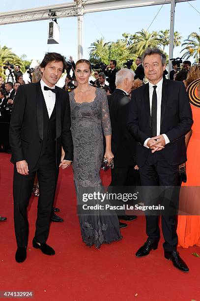 Leonardo Nascimento de Araujo, Anna Billo and Michel denisot attend the Premiere of "Youth" during the 68th annual Cannes Film Festival on May 20,...
