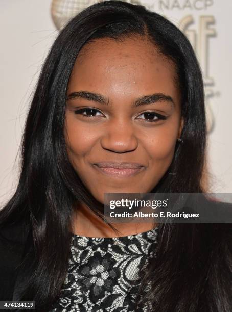 Actress China Anne McClain attends the 45th NAACP Awards Non-Televised Awards Ceremony at the Pasadena Civic Auditorium on February 21, 2014 in...