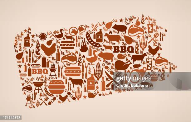 pennsylvania state summer barbecue invitation vector background - grilled corn stock illustrations