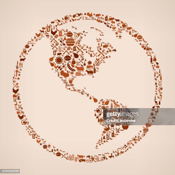 world globe summer barbecue invitation vector background - grilled corn stock illustrations