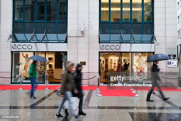 General view of the ECCO store ahead of it's opening on May 20, 2015 in Munich, Germany.