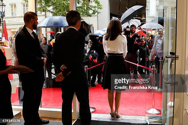 Crown Prince Frederik and Crown Princess Mary of Denmark during the ECCO store opening on May 20, 2015 in Munich, Germany.