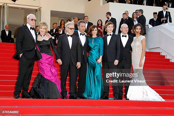 Michael Caine, Jane Fonda, Harvey Keitel, Paolo Sorrentino, Rachel Weisz, Paul Dano, Alex MacQueen and Madalina Ghenea attend the "Youth" premiere...