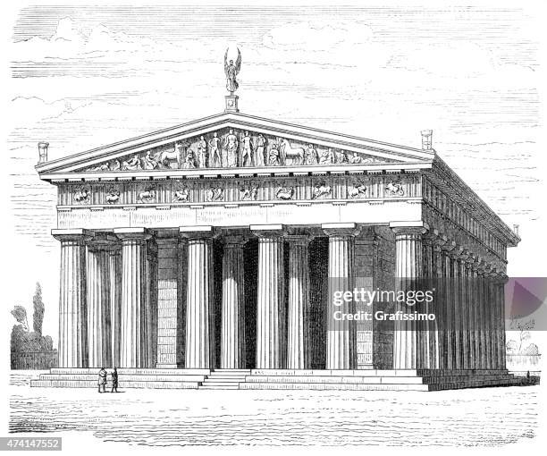 greek temple of zeus at olympia illustration - zeus 幅插畫檔、美工圖案、卡通及圖標