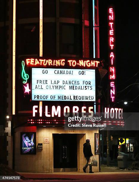 Filmore's Gentleman's Club, a Strip Club in Filmore's Hotel has a special offer for Olympic Medalists, a free lap dance, of course you have to show...