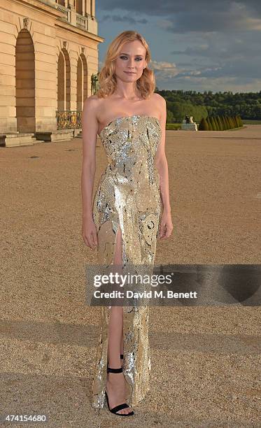 Actress and Martell Tricentenaire Ambassador Diane Kruger poses after watching an incredible aerial display and fly past by the Patrouille de France...