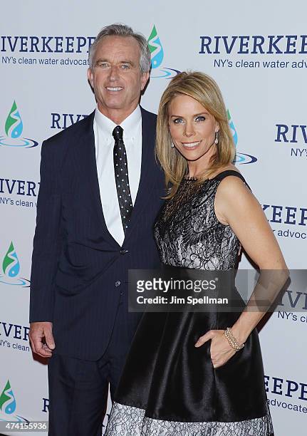 Robert F. Kennedy Jr and Cheryl Hines attend the 2015 Riverkeeper Fishermen's Ball at Pier Sixty at Chelsea Piers on May 20, 2015 in New York City.