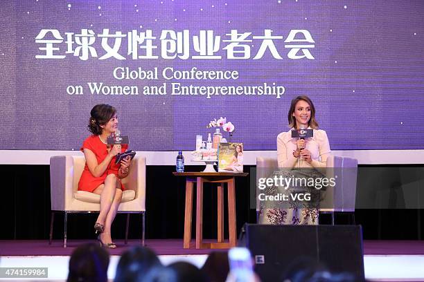 Jessica Alba speaks during the Global Women Entrepreneurs Conference on May 20, 2015 in Hangzhou, Zhejiang province of China. The Global Women...