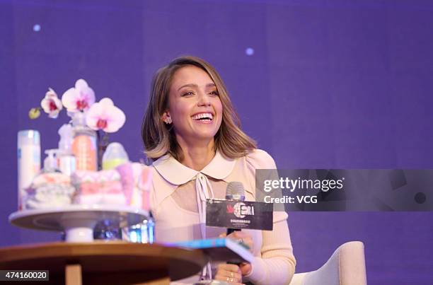 Jessica Alba speaks during the Global Women Entrepreneurs Conference on May 20, 2015 in Hangzhou, Zhejiang province of China. The Global Women...