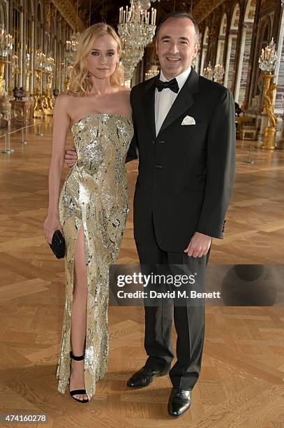 Diane Kruger, Ambassador of Martell Cognac's Tricentenaire and Philippe Guettat, Martell CEO are pictured during a spectacular evening honouring the...