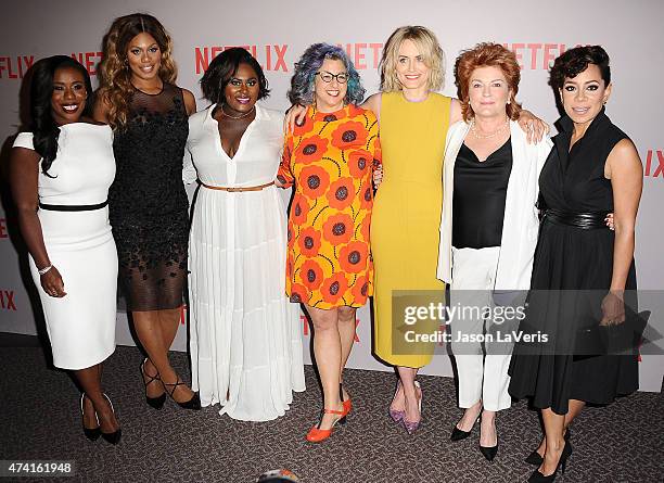 Uzo Aduba, Laverne Cox, Danielle Brooks, Jenji Kohan, Taylor Schilling, Kate Mulgrew and Selenis Leyva attend Netflix's "Orange Is The New Black" For...