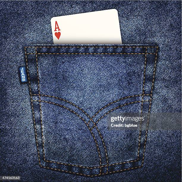 jeans pocket - jeans illustration stock illustrations