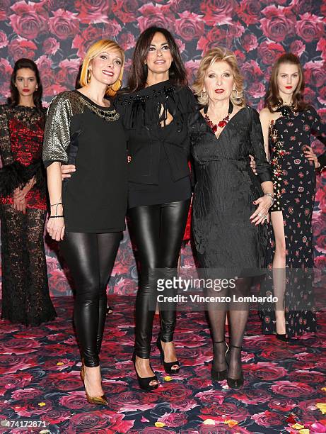 Francesca Severi, Maria Grazia Cucinotta and Maria Grazia Severi attend the Maria Grazia Severi presentation as part of Milan Fashion Week Womenswear...