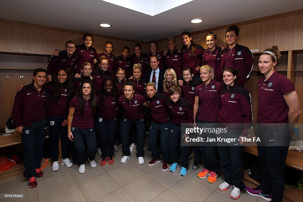 HRH The Duke of Cambridge Visits the England Women's Senior Team