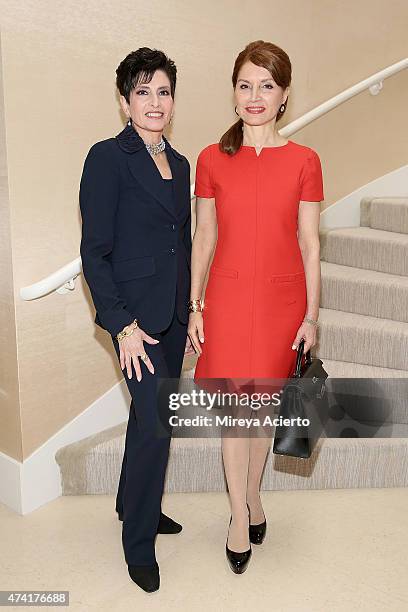 Arlene Lazare and Jean Shafiroff attends the 2015 Samuel Waxman Cancer Research Foundation's "Collaborating for a Cure High Tea" at a Private...