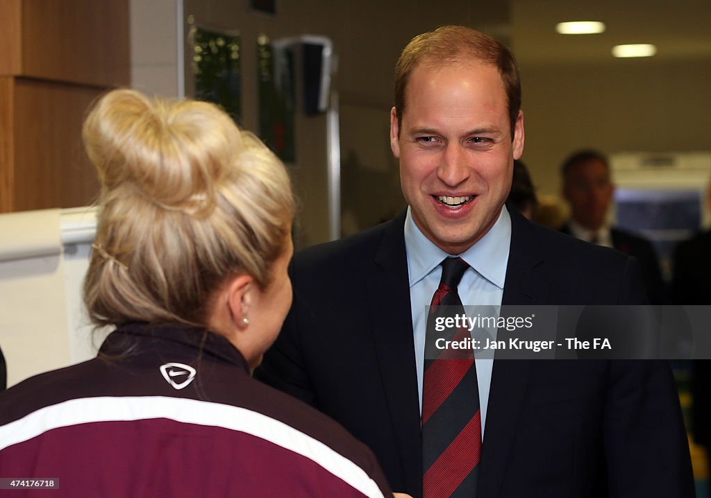 HRH The Duke of Cambridge Visits the England Women's Senior Team