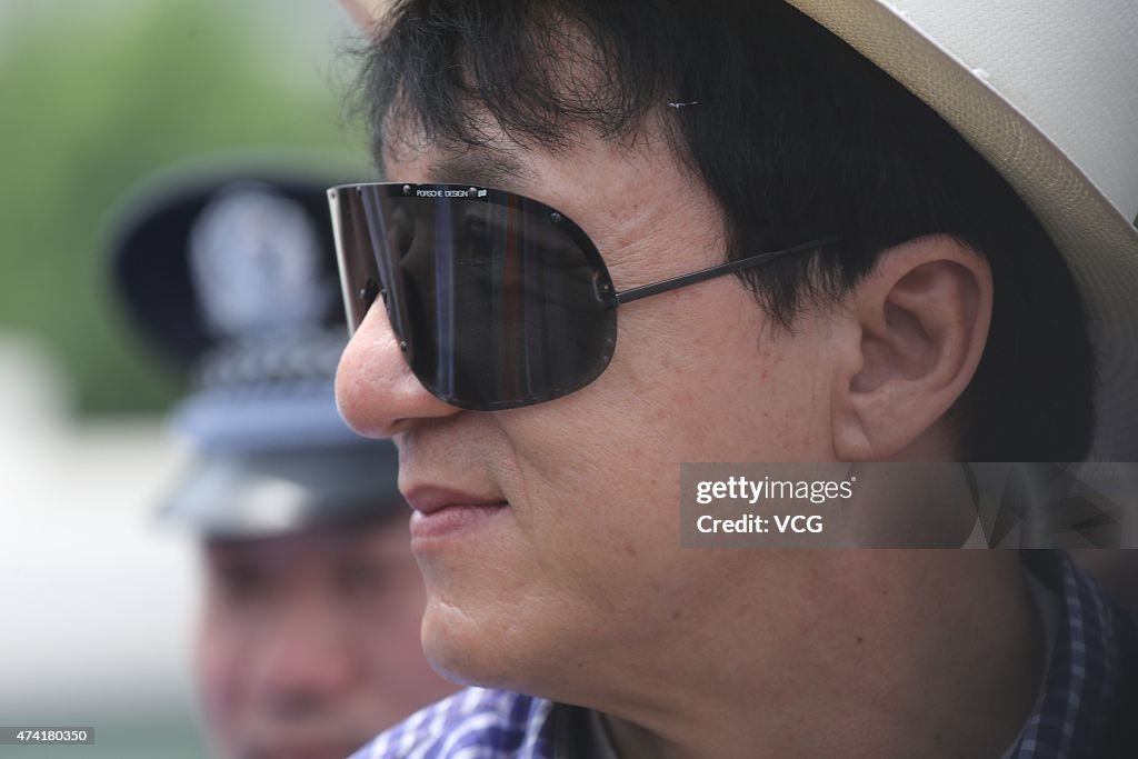 Actor Jackie Chan Visits Wuhan