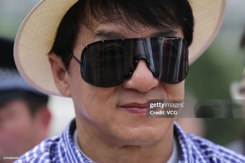 Actor Jackie Chan Visits Wuhan