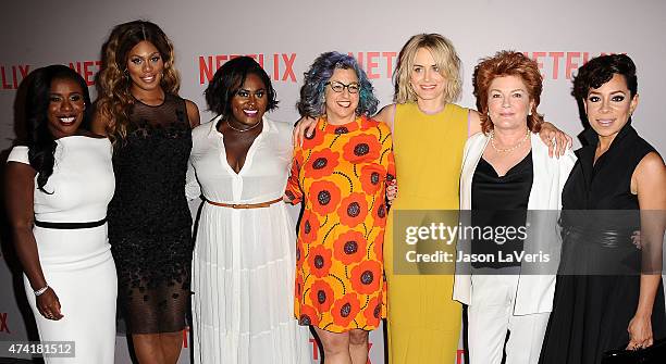 Uzo Aduba, Laverne Cox, Danielle Brooks, Jenji Kohan, Taylor Schilling, Kate Mulgrew and Selenis Leyva attend Netflix's "Orange Is The New Black" For...