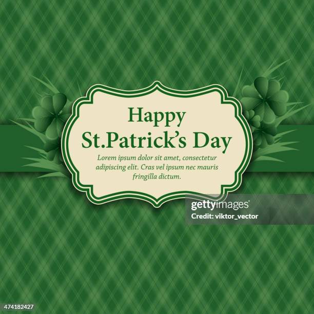 retro background for st. patrick's days - clover pattern stock illustrations