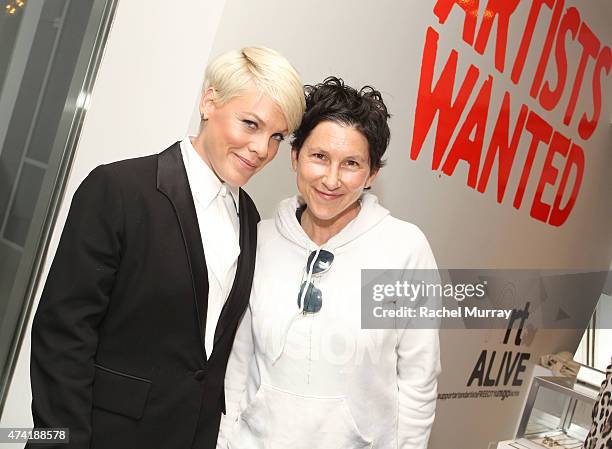 Singer Alecia Beth Moore aka Pink and designer Nina Garduno, FREECITY attend LACMA's Director Circle debuts the Spring 2015 Wear LACMA collection...