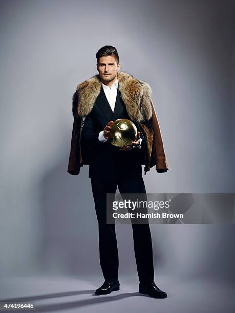 Footballer Olivier Giroud is photographed for ES magazine on November 10, 2014 in London, England.