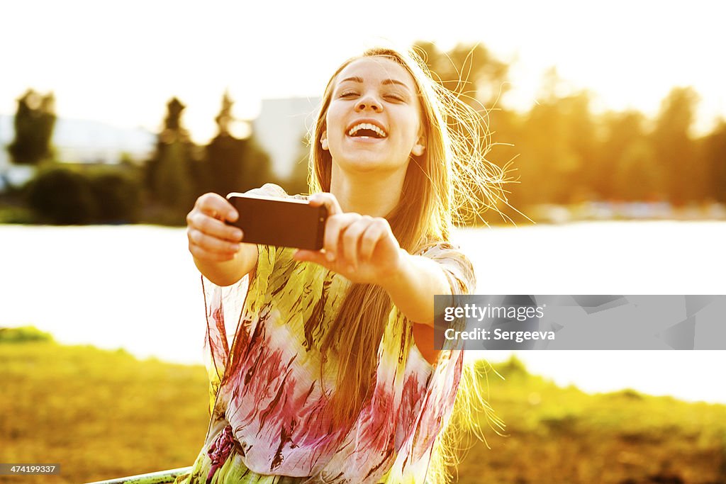 Girl with a smartphone