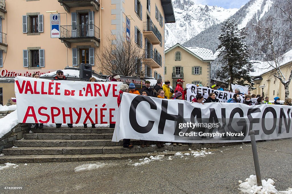 Manifestation Contre Pollution d'Air à Chamonix