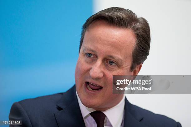 Prime Minister David Cameron delivers a speech on immigration at the Home Office, on May 21, 2015 in London, England. Despite pledging in 2010 to...