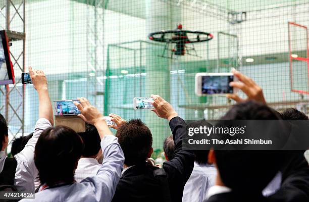 Drone is demnstrated during the International Drone Expo 2015 at Makuhari Messe on May 20, 2015 in Chiba, Japan. Fifty or so companies from Japan,...